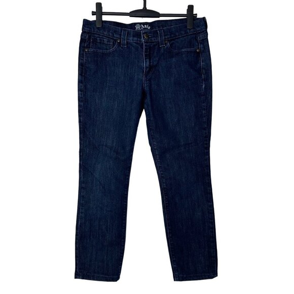 Anlo Womens Mercer Denim Slim Cropped Ankle Dark Abyss Wash Jeans Size 30 - Picture 1 of 13